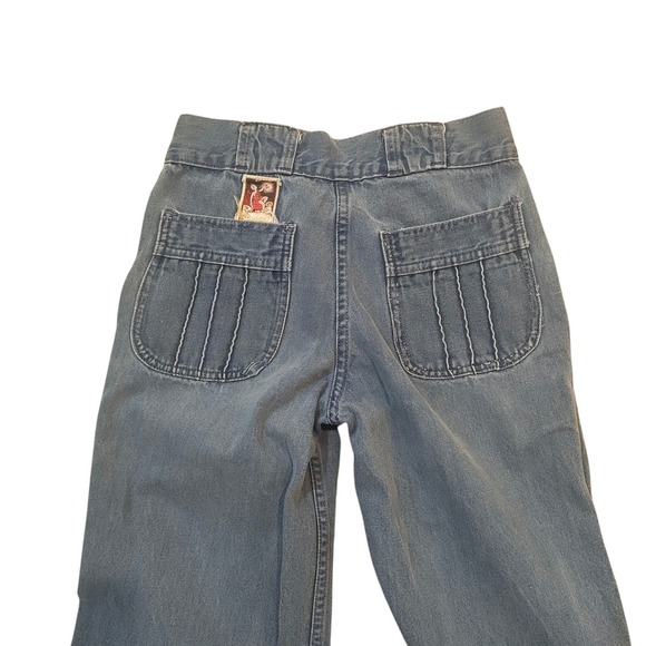Vintage Viceroy High Waisted Bell Bottom Jeans Blue Denim 70s Flare - Picture 7 of 13